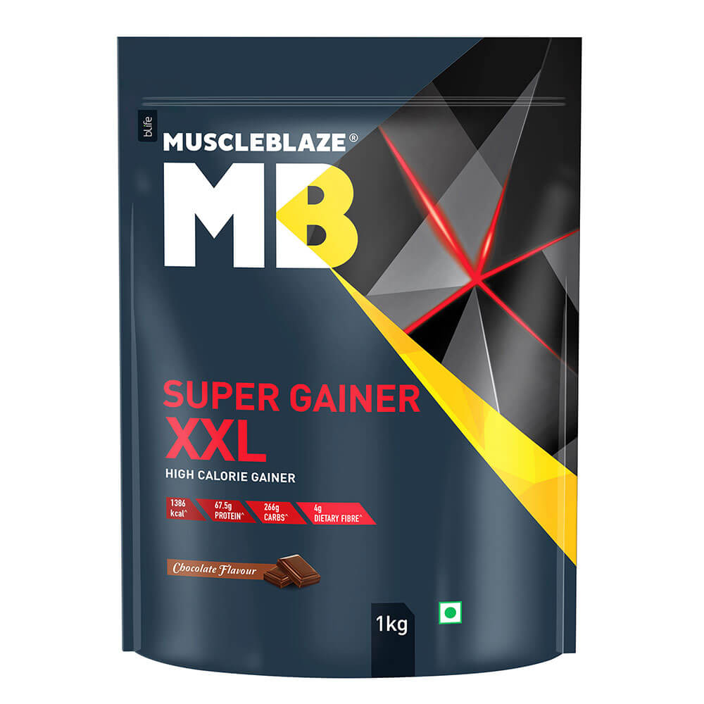 MuscleBlaze Super Gainer XXL, 1 Kg (2.2 Lb), Chocolate