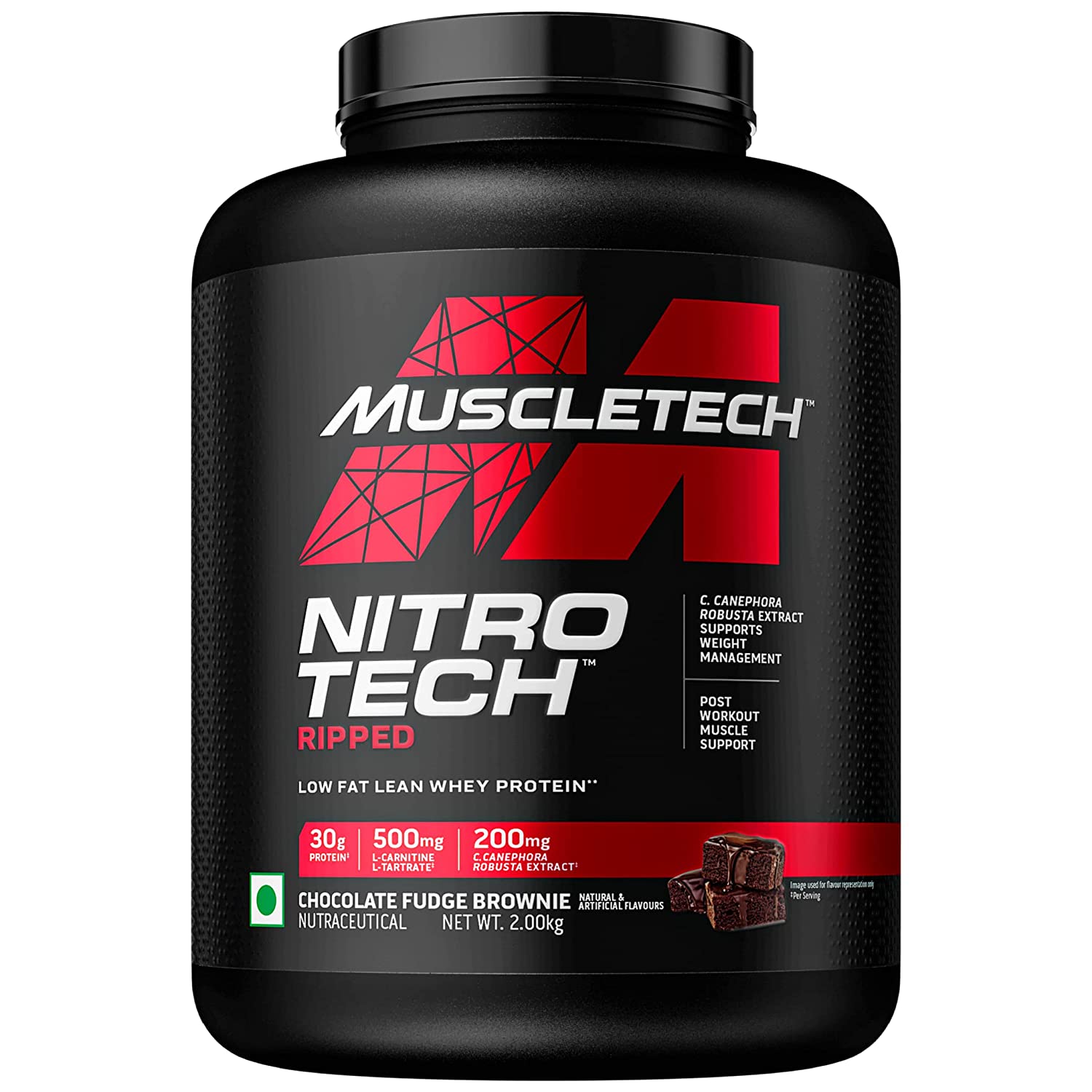 Muscletech Nitrotech Ripped Low Fat Lean Whey Protein + Stainless Steel Free 