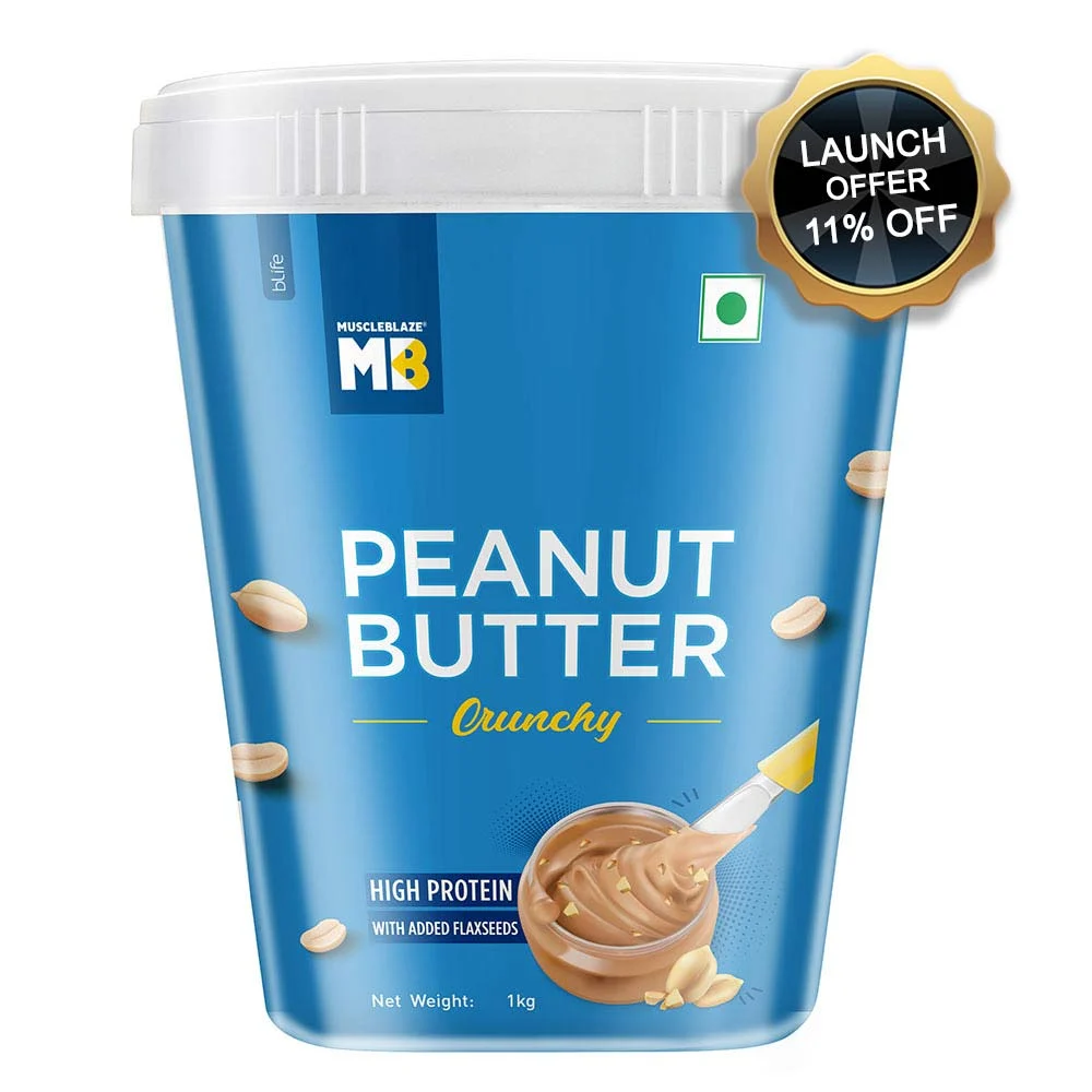 MuscleBlaze Peanut Butter, 1 Kg, Crunchy