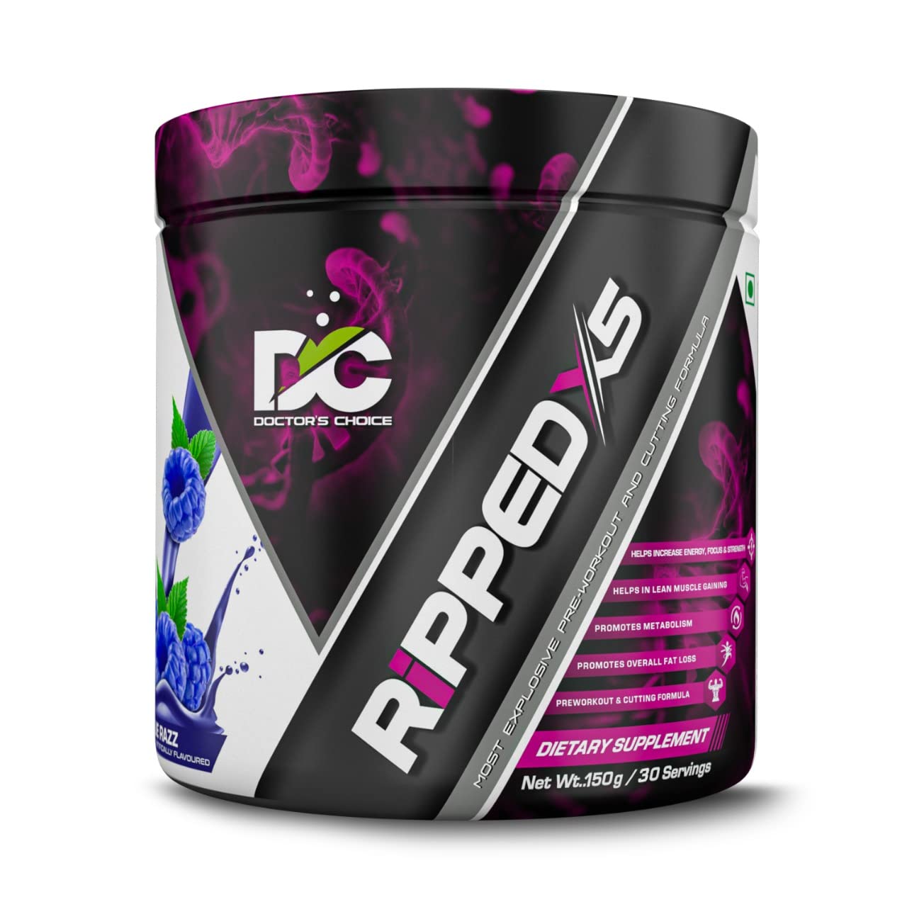 DOCTORS CHOICE Pre Workout RIPPED - X5 Most Explosive Pre Workout