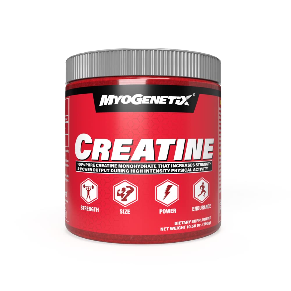 Myogenetix CREATINE MONOHYDRATE | Build Real, ROCK-SOLID Strength And Muscle Fast ! | 100 Servings |